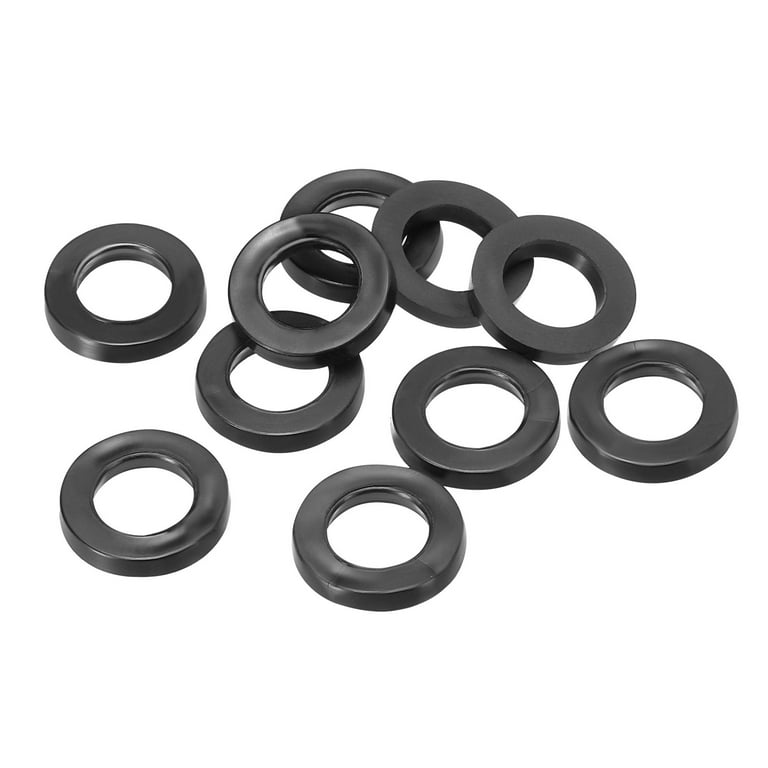 Uxcell M10 Rubber Flat Washer, 10 Pack 10mm ID 16mm OD 2.5mm Thick