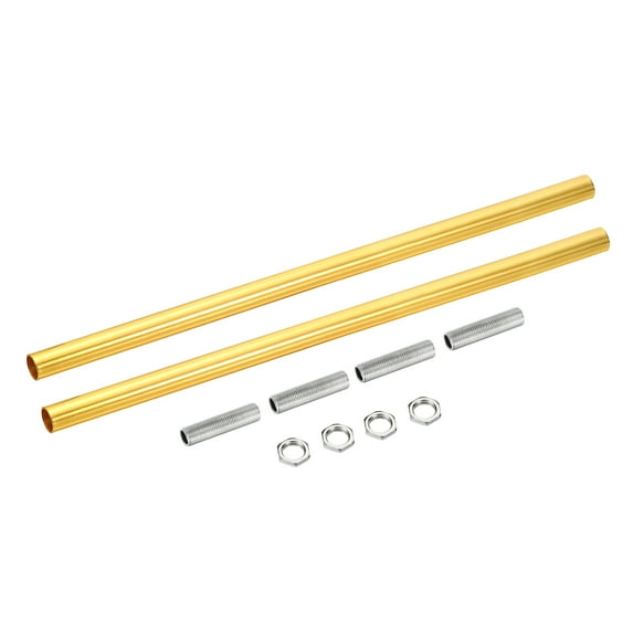 Uxcell M10 Thread 11.8" Coupling Nut with Pipe Hex Nut Threaded Extension Rod Kit Electrophoresis Gold 2 Set