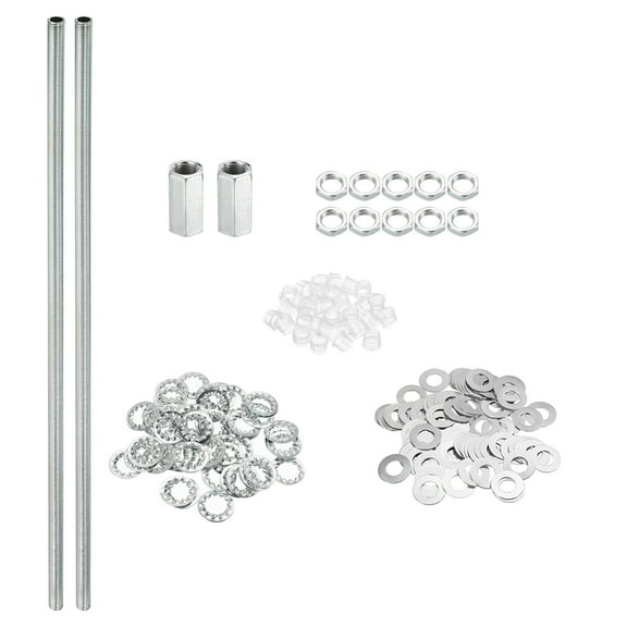 Uxcell M10 Thread 16.54" Lamp Pipe Kit with Lock Nuts Washers Fasteners Assortment Hardware
