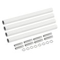 thumbnail image 1 of Uxcell M10 Thread 5.91" Coupling Nut with Pipe Hex Nut Threaded Extension Rod Kit White 4 Set, 1 of 5