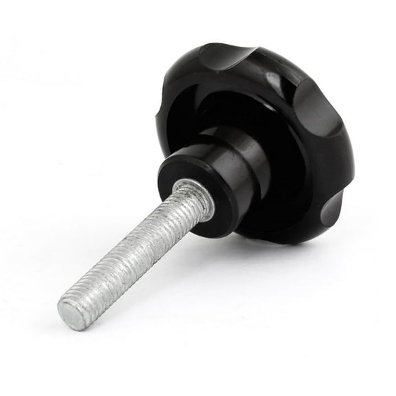 Uxcell M10 Thread Black Head Metal Clamping Star Screw On Knob Grip 85mm Height (1-pack)