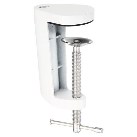 Uxcell M10 Thread Hole Desk Table Mount Clamp for Microphone Arm Lamps Stand, White