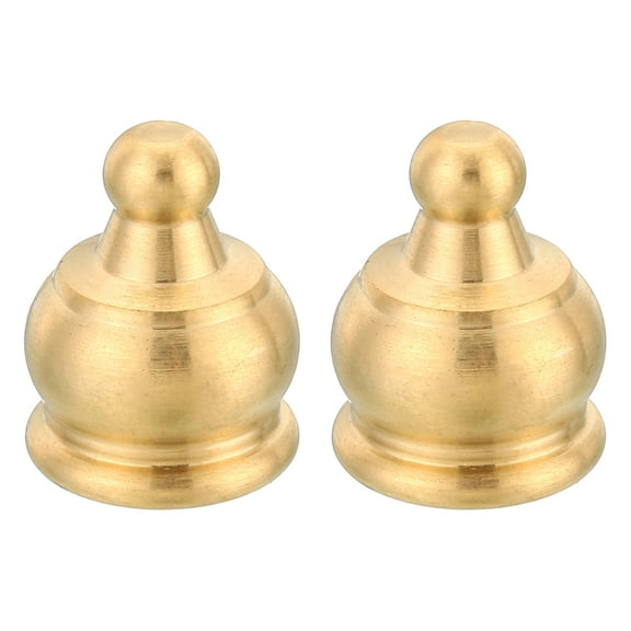 Uxcell M10 Thread Lamp Finial Cap Knob Brass Lamp Shade Harp Top Screw Caps Decoration Light Fixture 14.5x19mm 2 Pack