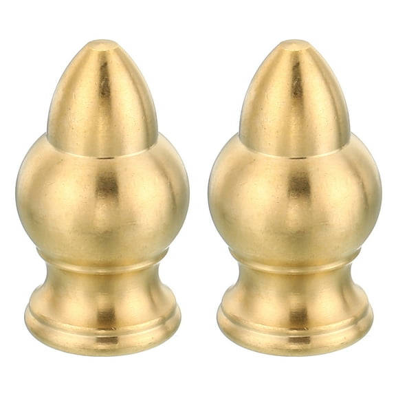 Uxcell M10 Thread Lamp Finial Cap Knob Brass Lamp Shade Harp Top Screw Caps Decoration Light Fixture 17.5x31mm 2 Pack