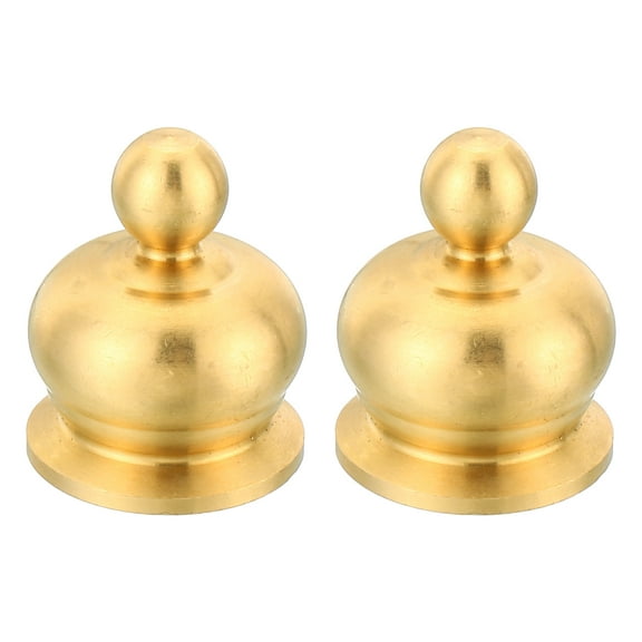 Uxcell M10 Thread Lamp Finial Cap Knob Brass Lamp Shade Harp Top Screw Caps Decoration Light Fixture 18x22mm 2 Pack