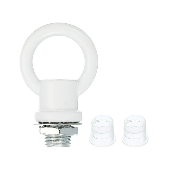Uxcell M10 Thread Lifting Eye Nut Female Loop Holder Hook Ring 15kg Load 18mm White