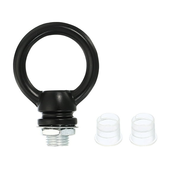 Uxcell M10 Thread Lifting Eye Nut Female Loop Holder Hook Ring 15kg Load 25mm Black