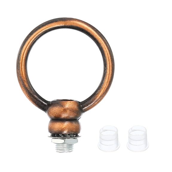Uxcell M10 Thread Lifting Eye Nut Female Loop Holder Hook Ring 15kg Load 37mm Red Bronze