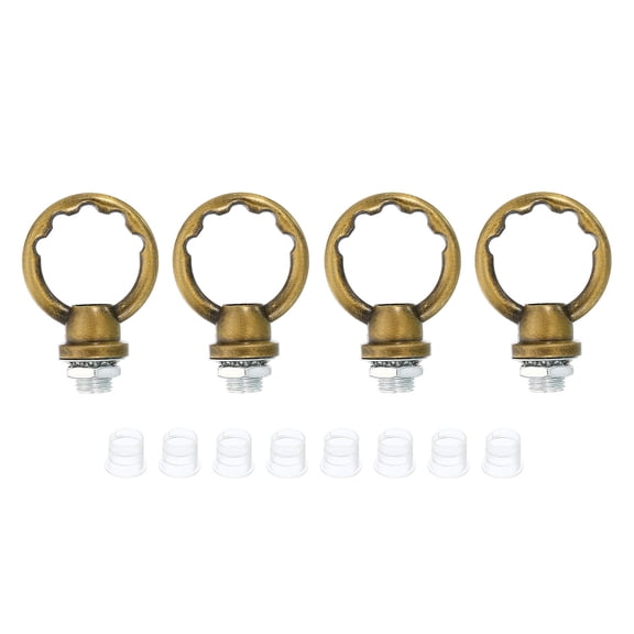 Uxcell M10 Thread Lifting Eye Nut Female Loop Holder Hook Ring 8kg Load 25mm Bronze 4 Set