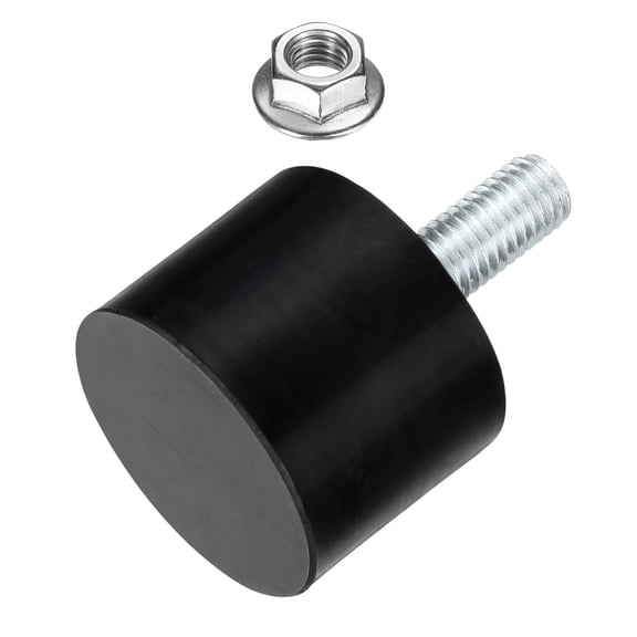 Uxcell M10 Thread Rubber Mounts, Vibration Isolators, Cylindrical Shock Absorber with Studs 40 x 30mm with Non-Slip Nuts