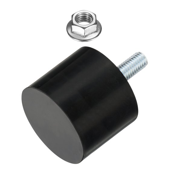 Uxcell M10 Thread Rubber Mounts, Vibration Isolators, Cylindrical Shock Absorber with Studs 50 x 40mm with Non-Slip Nuts