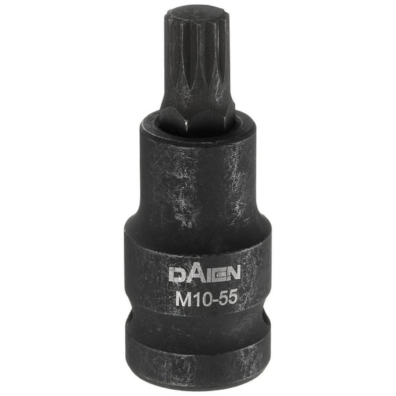 Uxcell M10 Triple Square Bit Socket 55mm/2.17" Length 1/2" Square Drive 12 Point Spline Extension Impact Bit Power Nut Driver Set S2 Steel Socket Ratchet Wrench Bits, Black