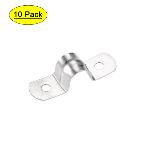 Uxcell M10 U Shaped Conduit Clamp Saddle Strap Tube Pipe Clip Stainless Steel Silver Tone 10pcs