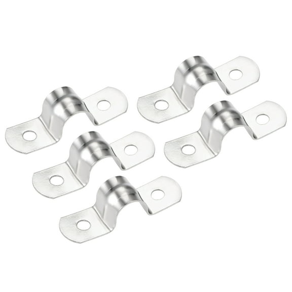 Uxcell M10 U Shaped Conduit Clamp Saddle Strap Tube Pipe Clip Stainless Steel Silver Tone 5pcs