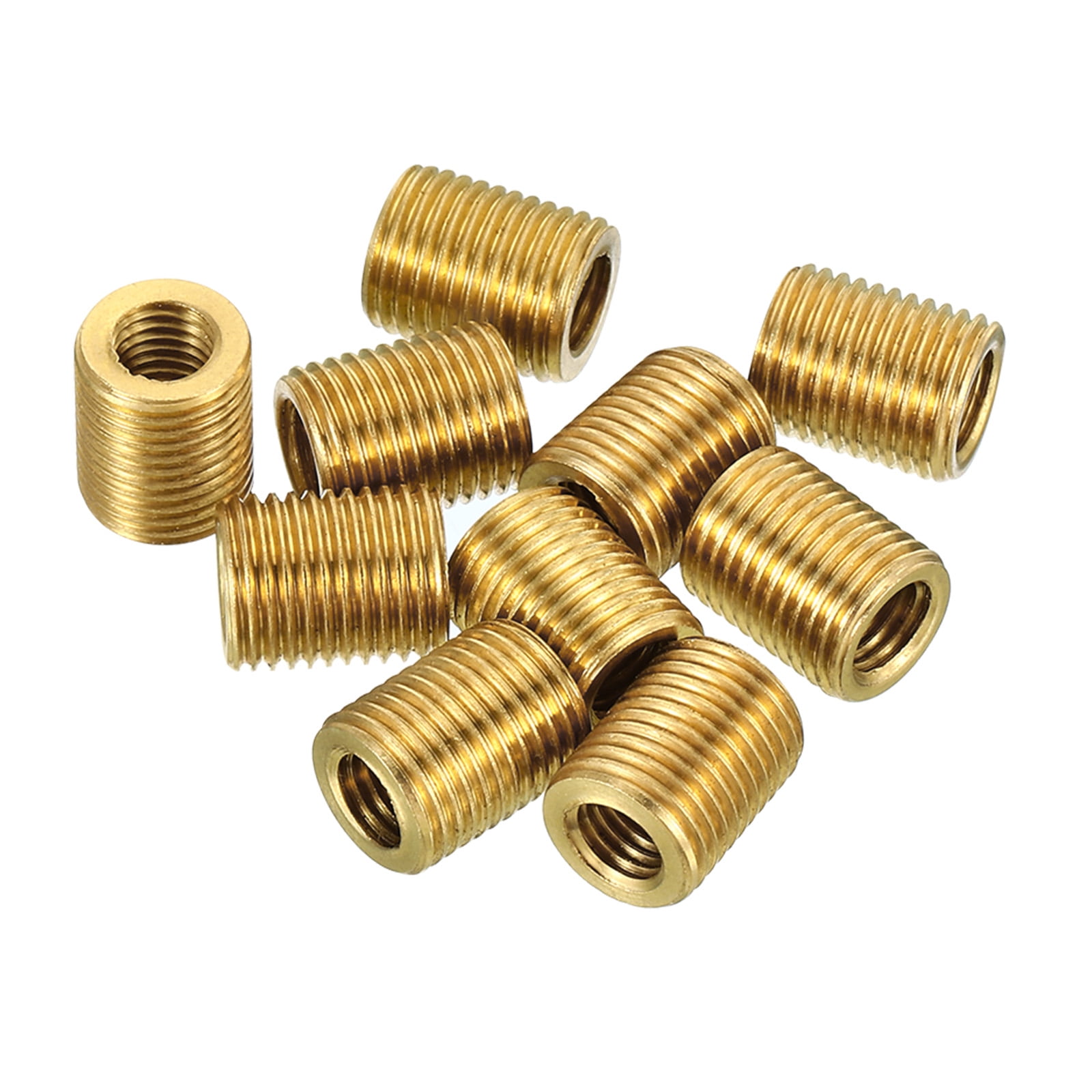 Uxcell M10 to 1/4 27 Sleeve Reducing Nut 12mm Long Threaded Hollow Tube