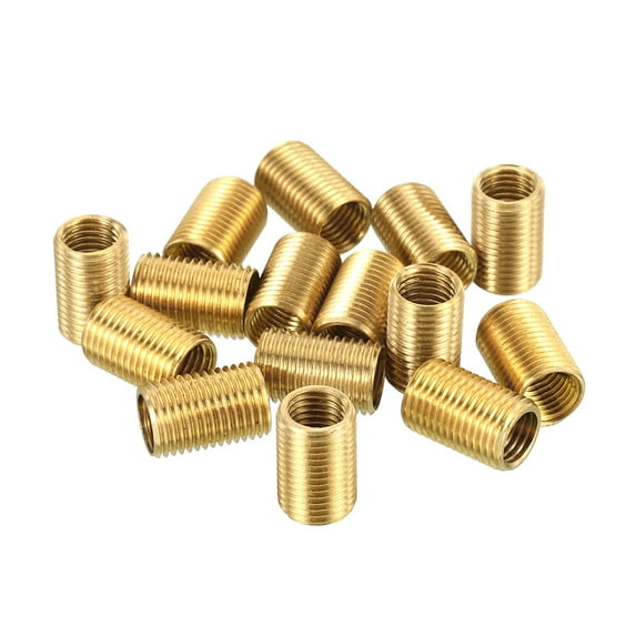 Uxcell M10 to M8 Sleeve Reducing Nut 15mm Long Threaded Hollow Tube Adapter Brass Coupler Connector 15 Pack