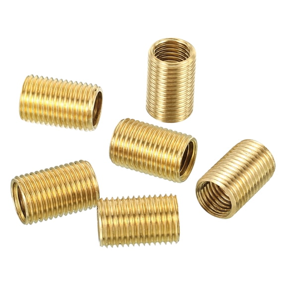 Uxcell M10 to M8 Sleeve Reducing Nut 15mm Long Threaded Hollow Tube Adapter Brass Coupler Connector 6 Pack