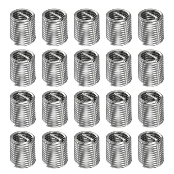 Uxcell M10 x 1.5 2D 20mm 304 Stainless Steel Wire Thread Insert Threaded Sleeve 20 Pack