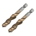 thumbnail image 1 of Uxcell M10 x 1.5 Uncoated M35 Cobalt High Speed Steel Combination Drill Tap Bit 2 Pack, 1 of 6