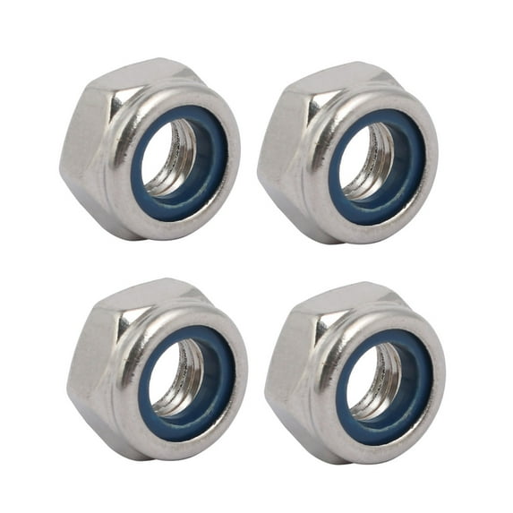 Uxcell M10 x 1.5mm Pitch Metric Thread 304 Stainless Steel Left Hand Lock Nuts (4-pack)