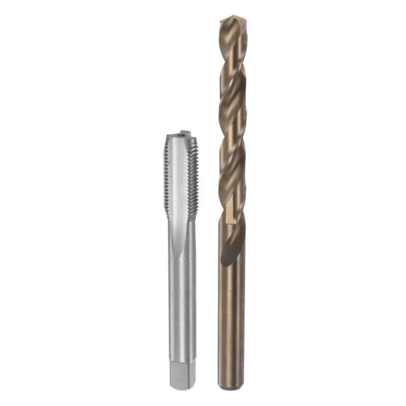 Uxcell M10 x 1 H2 Straight Flute Thread Tap 9mm Drill Bit Set High Speed Steel