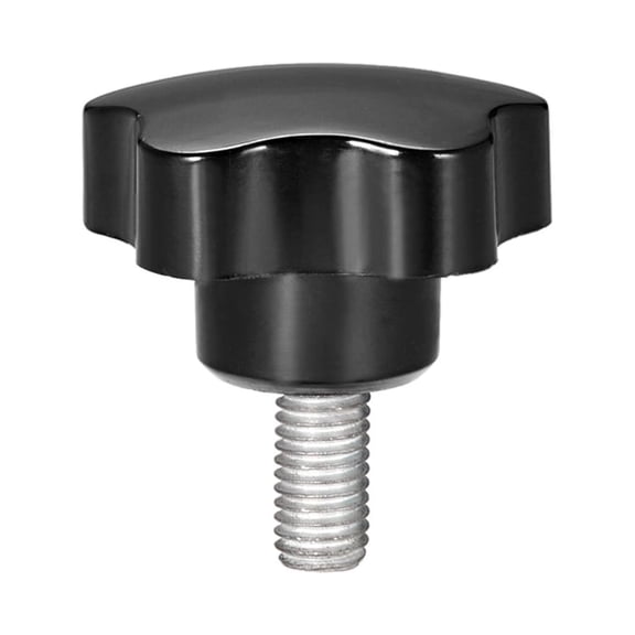Uxcell M10 x 25mm Male Thread 39mm Head Star Knobs Zinc Plated Black 1 Pack