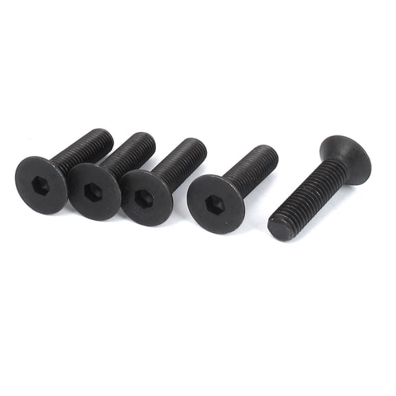 Uxcell M10 x 40mm Metric  Alloy Steel Hex Socket Countersunk Flat Head Screw Bolts Black (5-pack)