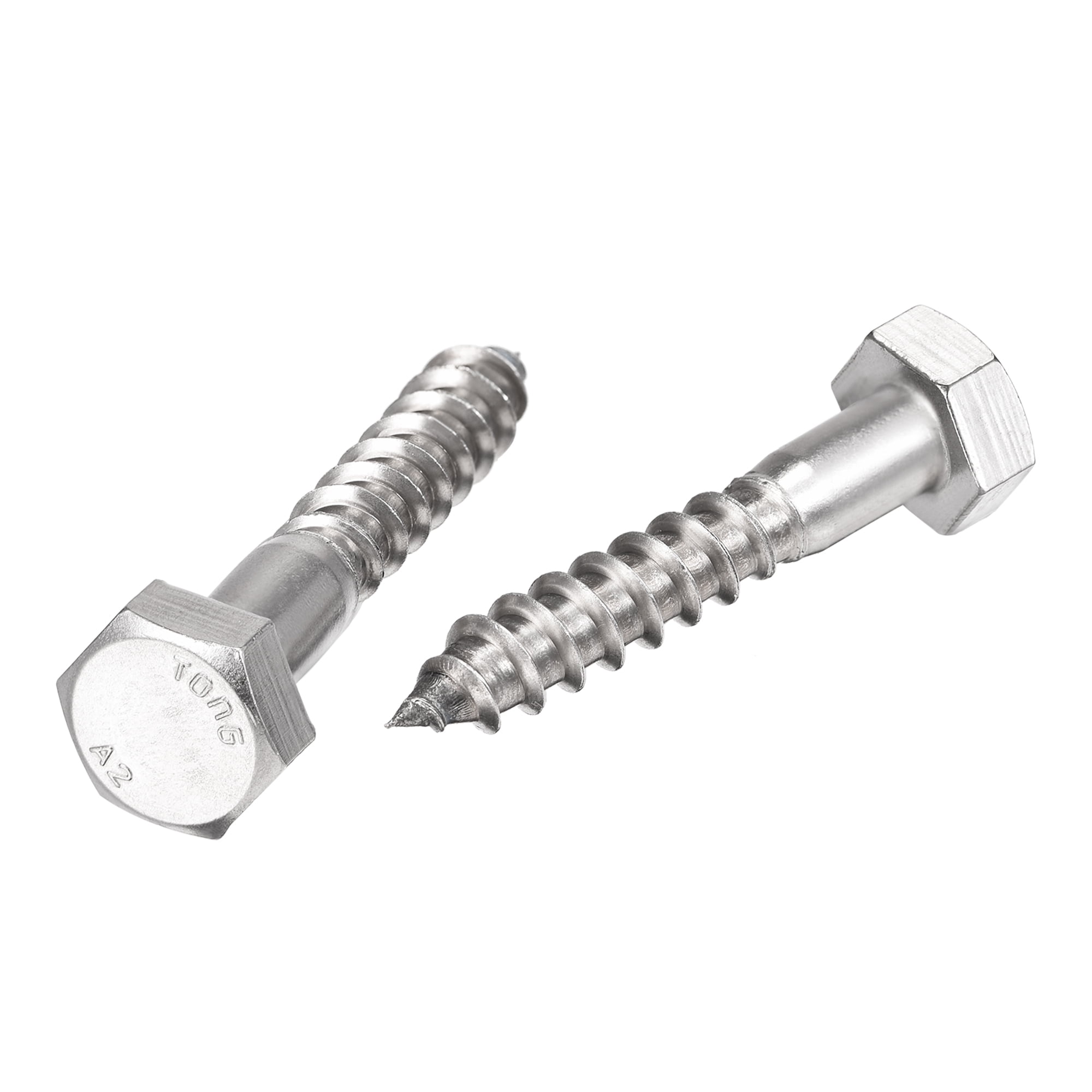 Uxcell Hex Head Lag Screws Bolts, 1/4 x 1-1/4 304 Stainless Steel Partial  Thread Wood Screws, 25 Pack 
