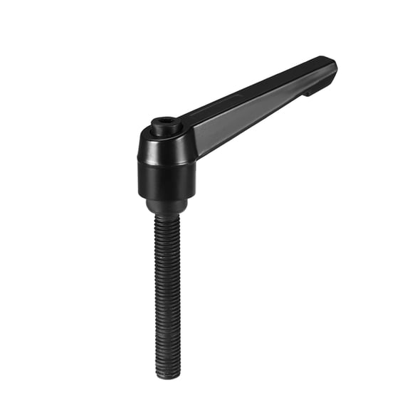 Uxcell M10 x 60mm Metric Adjustable Clamping Lever Handle with Stud Black