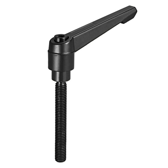 Uxcell M10 x 70mm Metric Adjustable Clamping Lever Handle with Stud Black