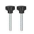 thumbnail image 1 of Uxcell M10 x 80mm Male Thread 38mm Head Star Knobs Zinc Plated Black 2 Pack, 1 of 5