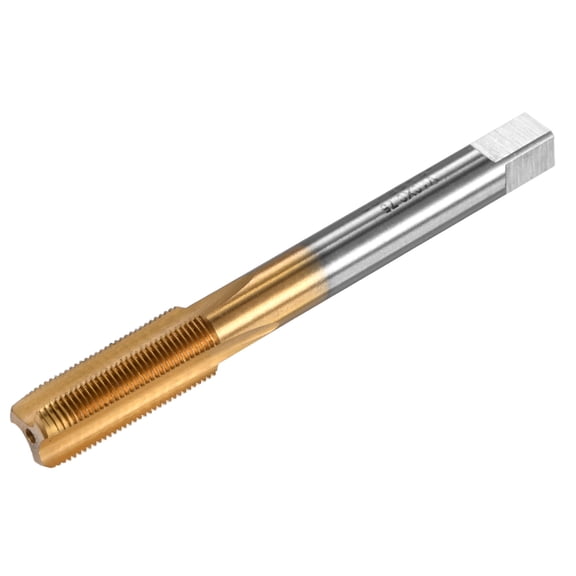 Uxcell M10x0.75mm Metric Thread Tap, HSS Titanium Coated 80mm Length Straight Flute Right Hand Thread Screw Tapping Tool