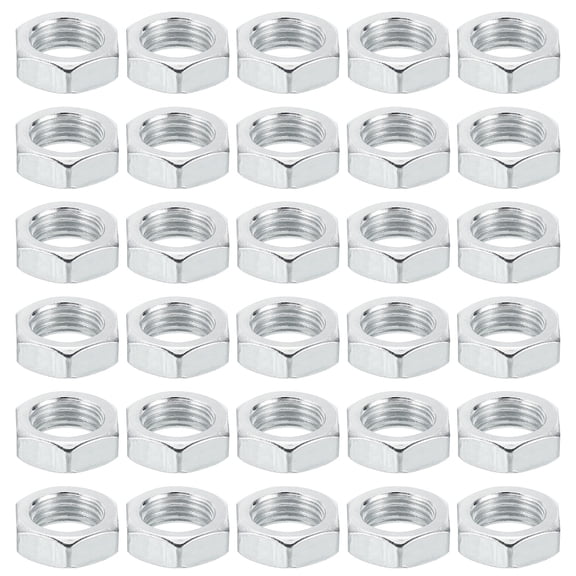 Uxcell M10x1.0 Steel Hex Nuts 60 Pcs Metric Thread Zinc Plated Finished Hardware Nuts Screw Bolt Fasteners 5mm Tall