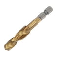 thumbnail image 1 of Uxcell M10x1.5 Titanium Coated High Speed Steel Combination Drill Tap Bit Extra Long, 1 of 6