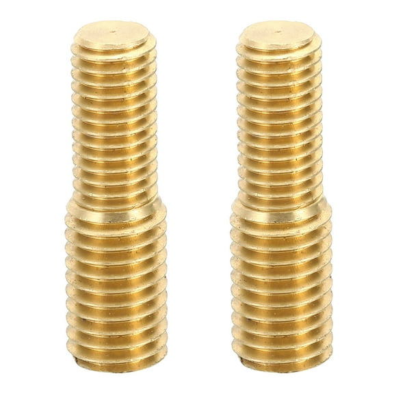 Uxcell M10x1.5 to M12x1.75 Double End Stud Screw Bolt, 2pcs Brass Rod Bolts Thread Reducer Adapter 40mm