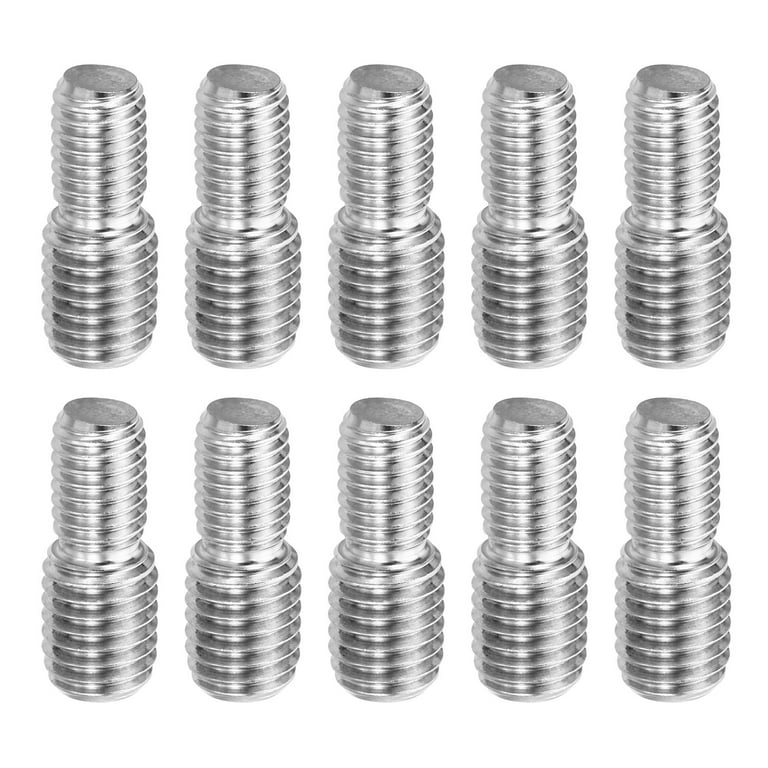Uxcell M10x1.5 to M12x1.75 Double End Threaded Stud Screw Bolt 304