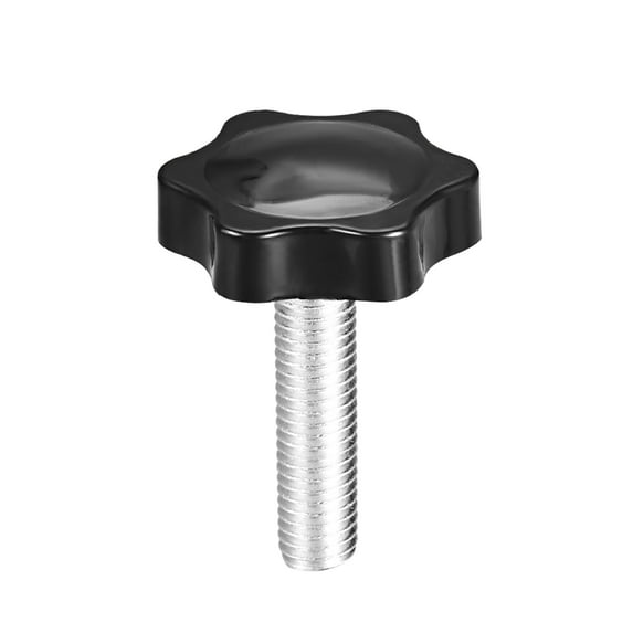 Uxcell M10x1.57'' Clamping Handle Screw Knobs Star Knob Male Thread Metal Silver Tone 1pcs