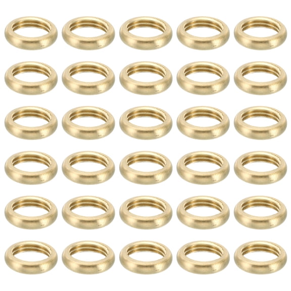 Uxcell M10x1 Brass Round Locknut, 30 Pack Flat Wheel Ring Lock Nut Smooth Surface Decoration 3mm Height
