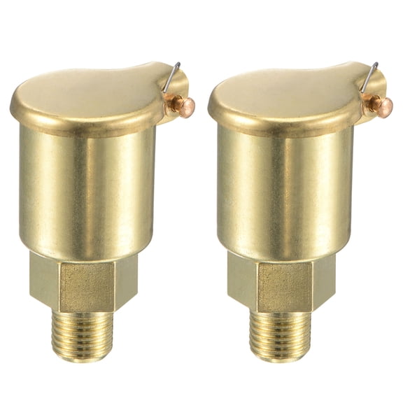 Uxcell M10x1 Male Thread 3ml Copper Plating Spring Grease Oil Cup Cap 2Pack