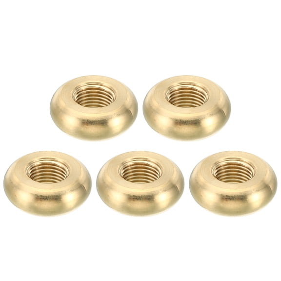Uxcell M10x1 Round Locknut, 5 Pack Solid Brass Edge Flat Nut Thin Screw Lock Nut 22mmx8mm
