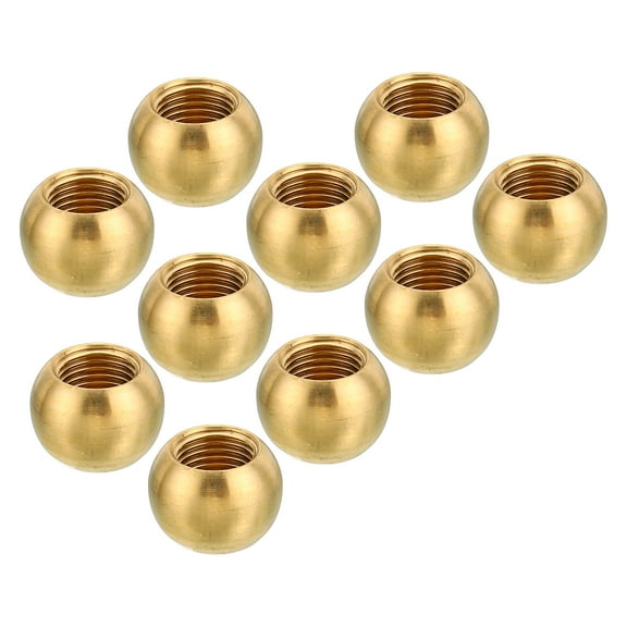 Uxcell M10x1 Thread Lamp Finials Cap Knob Brass Ball Lamp Decoration Screw Caps for Lamp Harp's Top Lamp Shade 10 Pack