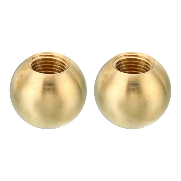 Uxcell M10x1 Thread Lamp Finials Cap Knob Brass Ball Lamp Decoration Screw Caps for Lamp Harp's Top Lamp Shade 2 Pack