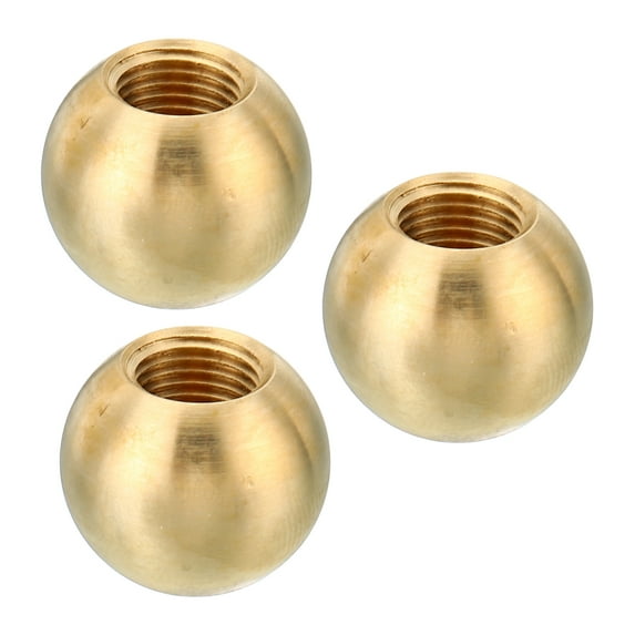 Uxcell M10x1 Thread Lamp Finials Cap Knob Brass Ball Lamp Decoration Screw Caps for Lamp Harp's Top Lamp Shade 3 Pack