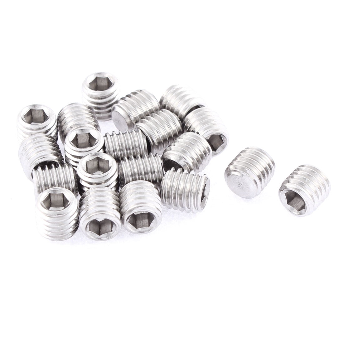 Uxcell M10x10mm 1.5mm Pitch Stainless Steel Hex Socket Set Flat Point