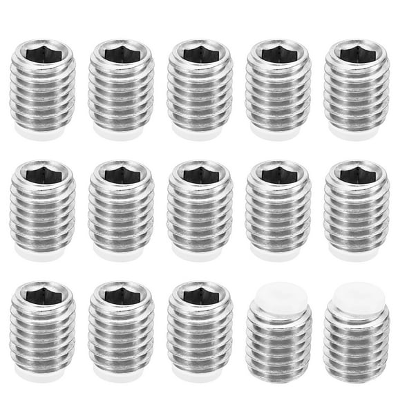 Uxcell M10x12mm Nylon Tip Grub Screw Hex Socket Head Cup Point Anti Slip Set Screws Internal Hex Drive Hardware 15 Pack