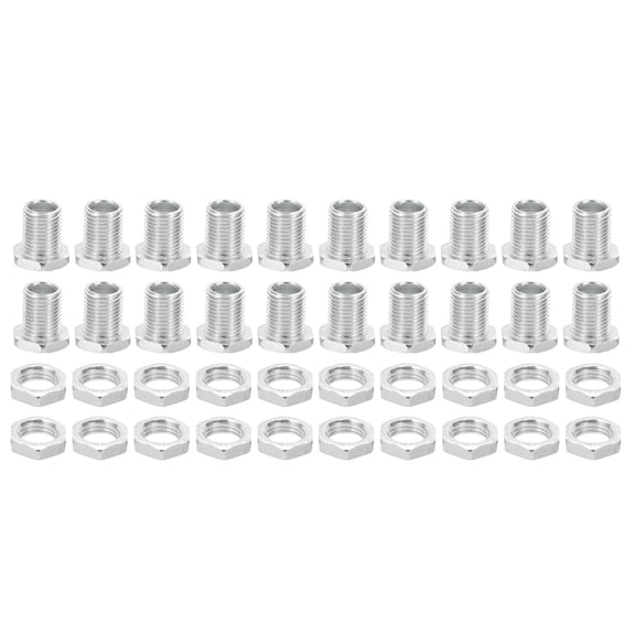 Uxcell M10x15mm Hex Bolts and Nuts Kit, 20 Set Fine Thread Hollow Screws Assortment Hexagon Head