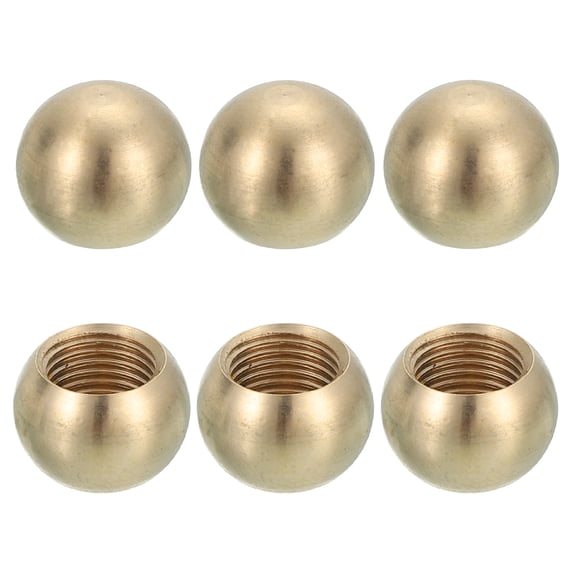 Thread Cap Nuts Knob, Brass Ball Lamp Decoration Screw Caps Nut Cover Nut for Furniture Lighting and DIY Project M10x15mm 6