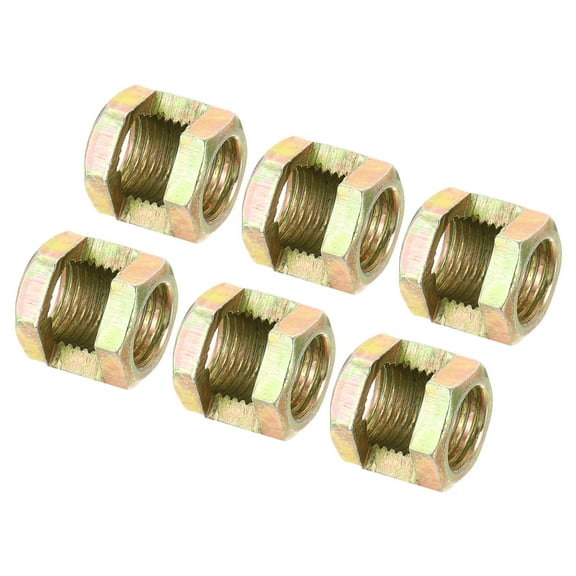 Uxcell M10x1mm Hexagon Coupling Nut, 15mm Threaded Iron Zinc Plating Lamp Pipe Connector 6 Pack