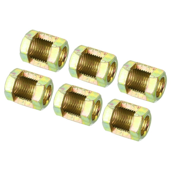 Uxcell M10x1mm Hexagon Coupling Nut, 20mm Threaded Iron Zinc Plating Lamp Pipe Connector Hardware Repair 6 Pack