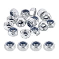 thumbnail image 1 of Uxcell M10x1x9.2mm Nylon Insert Lock Nuts, 20Pcs Metric Fine Thread Carbon Steel Self-Locking Hex Nuts Hardware Fasteners for Machinery Manufacturing Industrial DIY Use, Silver, 1 of 6